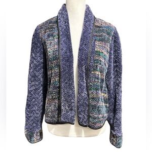 Laura Fisher-Bonvallet Art-to-Wear Purple Textural Handwoven Fiber Jacket Size
